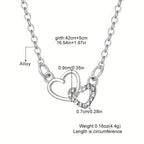 Women's Dual Heart Pendant with Chain Micro Plating